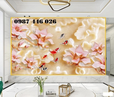 Gạch tranh hoa 3d ốp tường HP02743