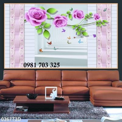 Tranh gạch đẹp 3d hoa trang trí