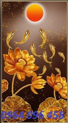 Tranh 3d cá chép - tranh gạch 3d cá chép - VCC55