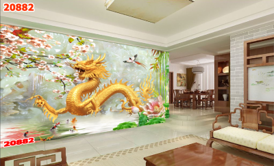 tranh 3d rồng phụng - CV49