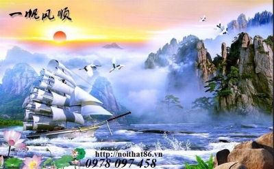 Tranh gạch men 3D - thuận buồm xuôi gió