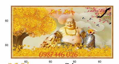 Tranh gạch men cây tiền lộc vàng