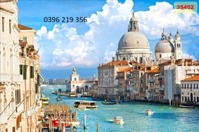 Tranh trang trí tường gạch men 3d Biển