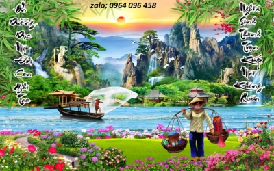 Tranh gạch 3d ốp mộ - KMC44