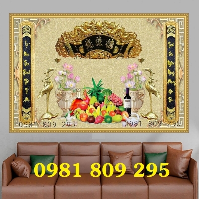 Tranh gạch ốp tường phòng thờ đẹp HP6533