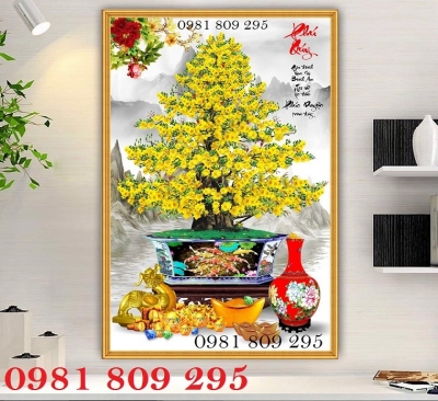 Gạch tranh cây mai 3d mới nhất