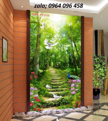 Tranh gạch 3d con đường hàng cây - SLNV55