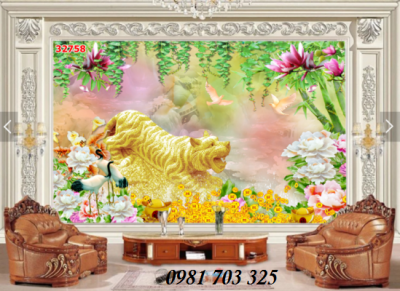 Tranh gạch men 3D phong thủy- gạch tranh hổ