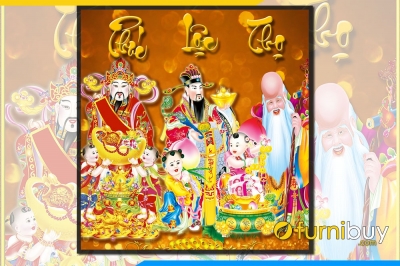 Tranh phúc lộc thọ - tranh gạch 3d - 7422SP