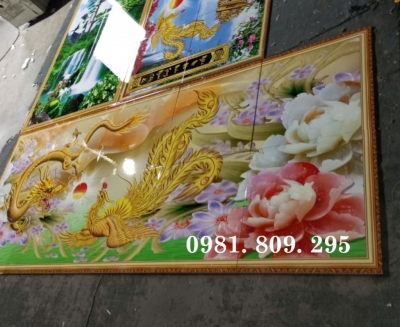 Tranh gạch 3d trang trí ốp tường rồng phượng