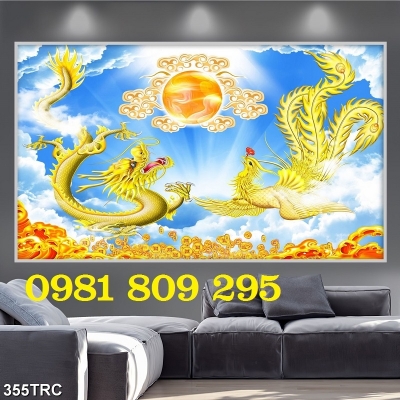 Tranh 3d rồng vàng , gạch tranh 3d ốp tường J0943