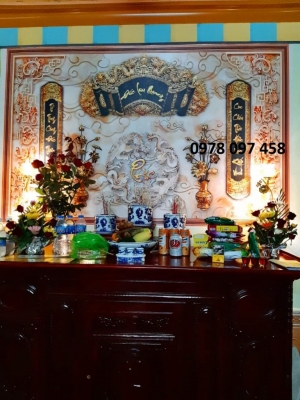 Trang trí phòng thờ - gạch tranh 3D