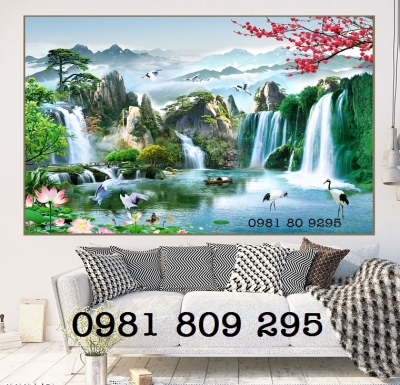 Gạch ốp tường 3d phong cảnh , tranh gạch men