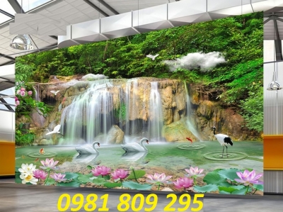 gạch tranh 3d chim hạc