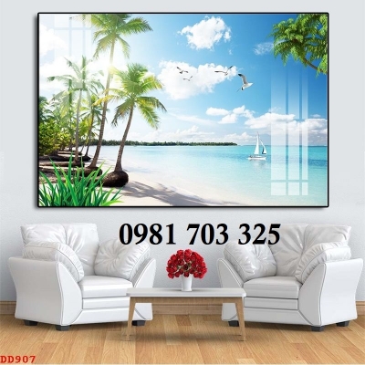 Gạch tranh 3d cảnh biển trang trí