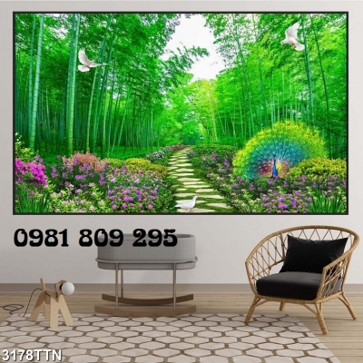 Tranh gạch rừng tre trúc H0895