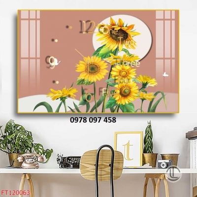 Bức tranh 3D họa tiết đồng hồ