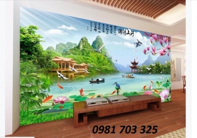 Tranh gạch 3D phòng khách