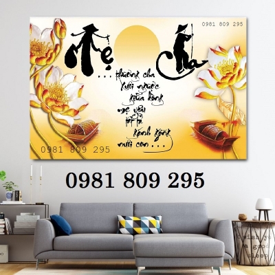 Gạch tranh hoa sen Cha Mẹ