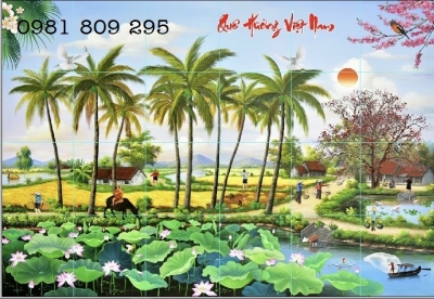 Tranh gạch 3d phong cảnh đồng quê