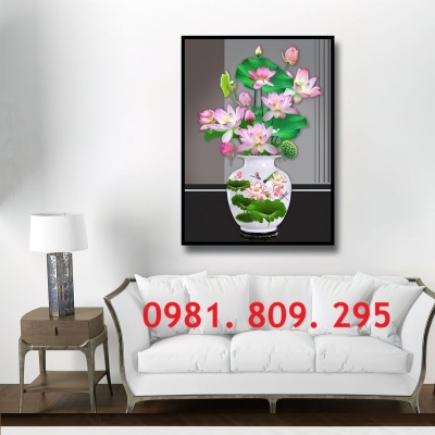 Tranh 3d bình hoa , gạch tranh 3d HN9838