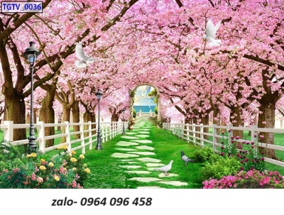 Tranh gạch 3d hoa đào - gạch tranh 3d hoa đào - DSX33