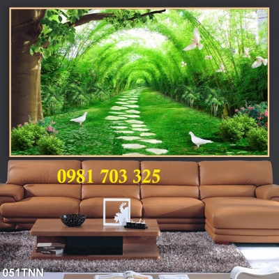 Gạch men 3D phong cảnh thiên nhiên đẹp