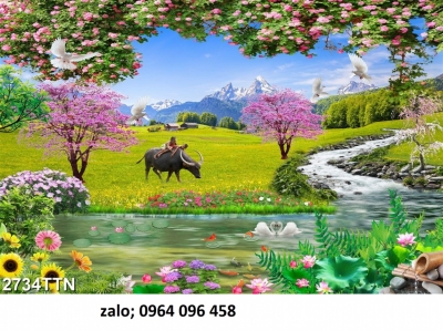 Tranh gạch 3d phong cảnh đồng quê - JSXX22