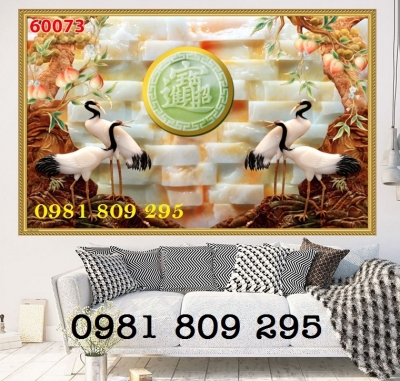 Tranh gạch chim hạc 3d cao cấp HG9343