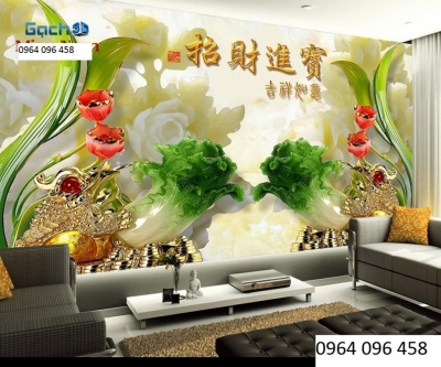 tranh gạch 3d phong thủy phòng khách - HBB4