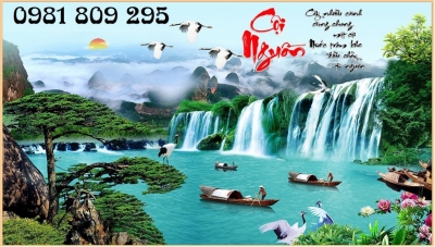 Gạch 3d phong cảnh , tranh thiên nhiên HP093