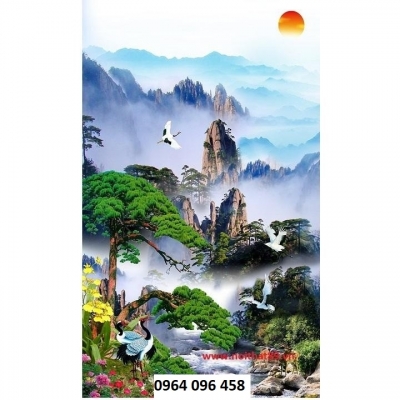 Tranh gạch 3d mây núi - KF44
