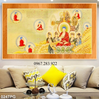 Tranh tường phật giáo phủ UV gạch men