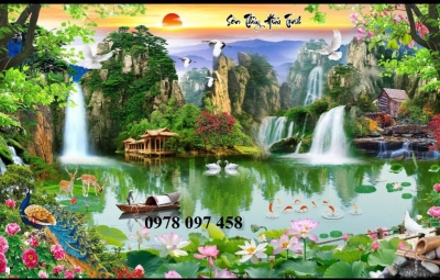 Tranh gạch men phòng khách