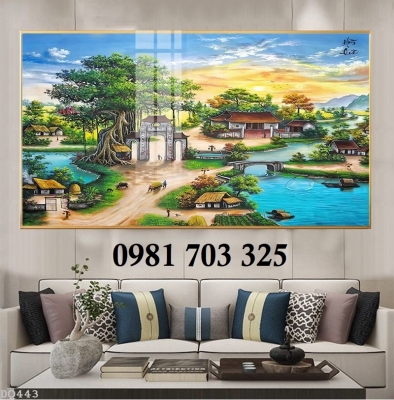 Gạch tranh 3d phong cảnh làng quê