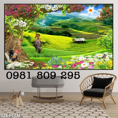 Tranh gạch 3d hoa cỏ thiên nhiên