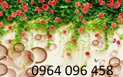 tranh gạch 3d - tranh hoa hồng - NC23