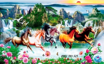 Tranh gạch 3D bát mã