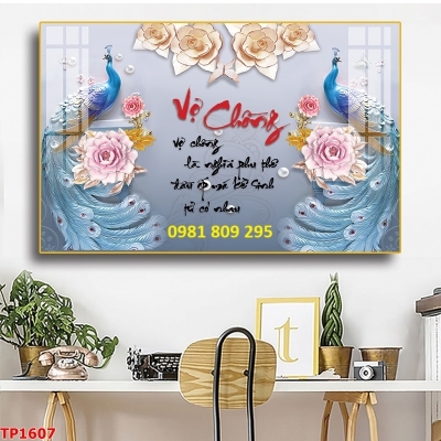 Gạch ốp tường tranh gạch chim công 3d trang trí đẹp