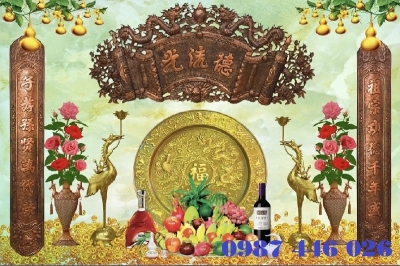 Tranh gạch men phòng thờ HP98122