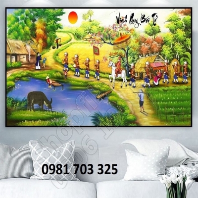 Tranh gạch đồng quê 3D trang trí