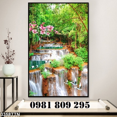 Tranh gạch 3d khổ đứng thiên nhiên JH87