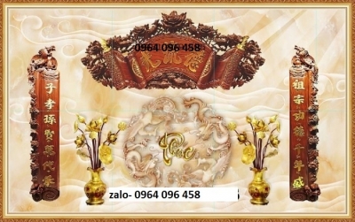 Gạch tranh 3d ốp tường bàn thờ - KCDC4