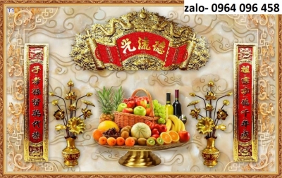 Tranh gạch 3d ốp tường phòng thờ - FHK90-