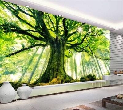 tranh gạch ốp tường 3d mẫu rừng cây - NB76