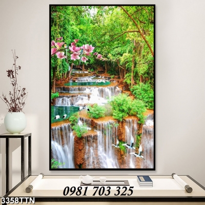 Tranh khổ đứng-  tranh gạch men phong cảnh ốp tường