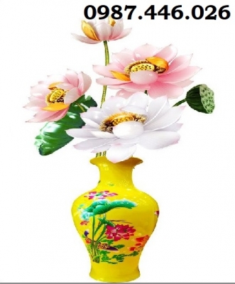 Gạch tranh bình hoa lục bình 3d HP9833