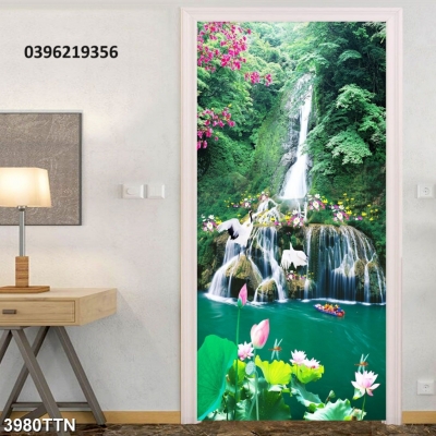 Tranh cảnh thác nước đẹp 3D