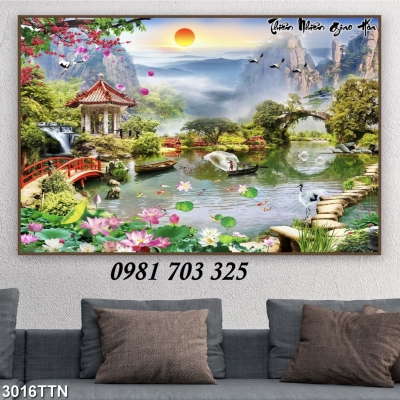 tranh phong cảnh 3D đẹp ốp tường