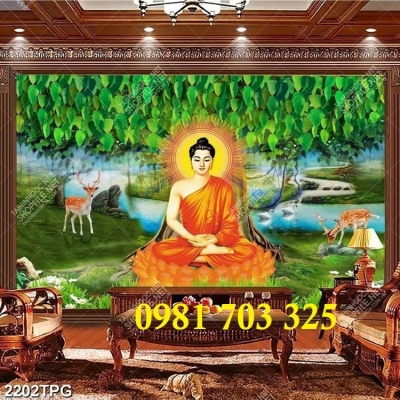 Tranh Phật ốp phòng thờ, gạch tranh 3D